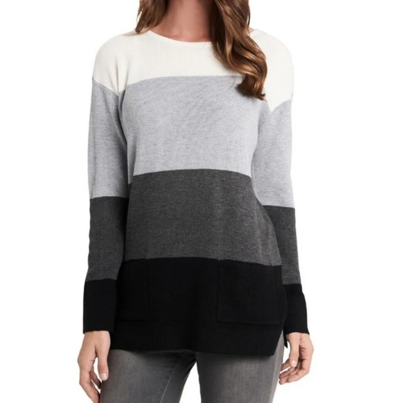 Vince Camuto Colorblock Tunic Pocket Sweater Scandi Girl Cabincore XXL Plus - Picture 1 of 6